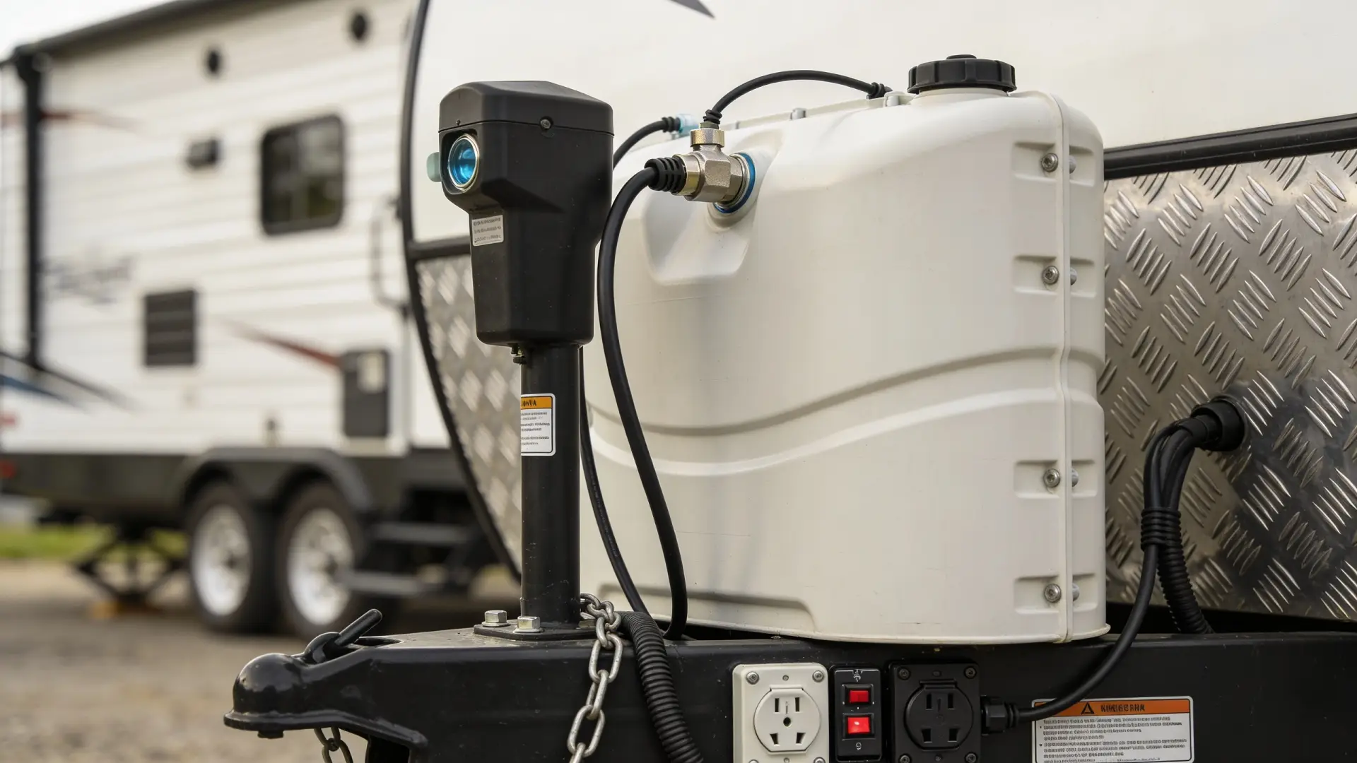 RV water tank and electrical hookups - Water, Waste, and Electrical Systems