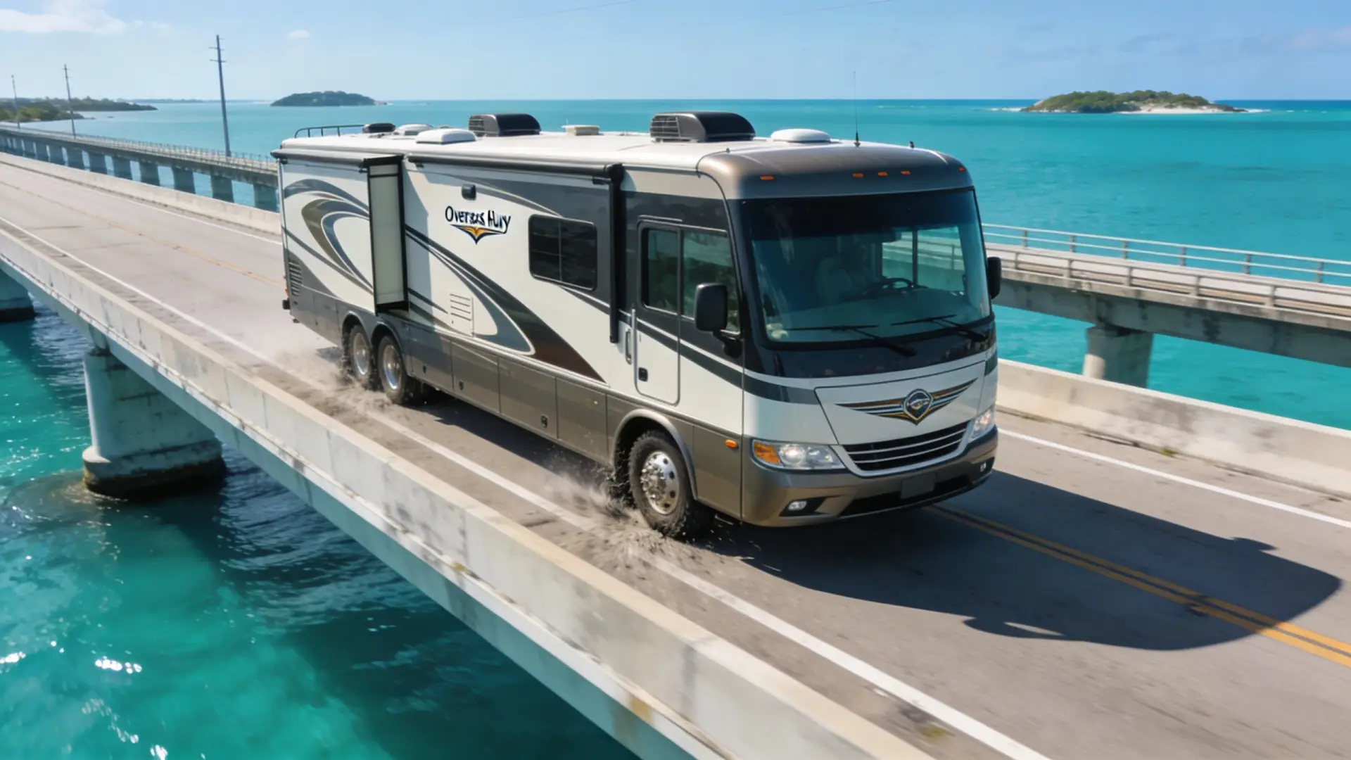 RV crossing Overseas Highway bridge - Overseas Highway (Florida)