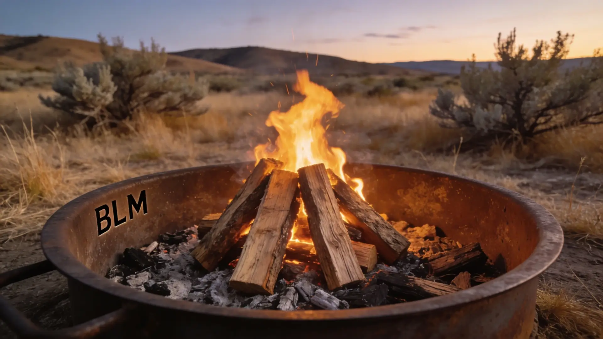 BLM fire ring with campfire - Rule 3: Use Designated Fire Rings or Bring Your Own