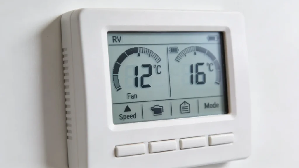 RV climate control thermostat display - Climate Control and Environmental Monitoring