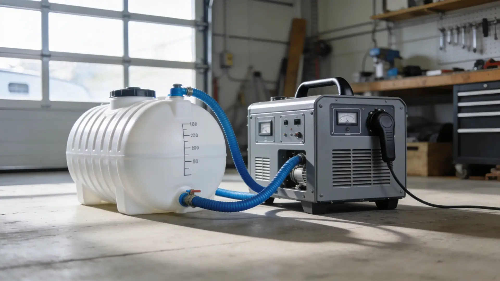 RV water tank and power generator - Water, Power, and Waste Management