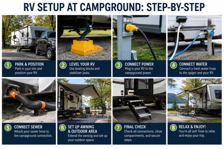 RV setup at the campground