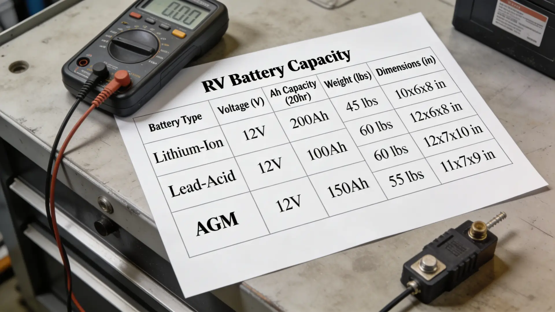 RV battery capacity chart setup - Calculating Your Power Needs